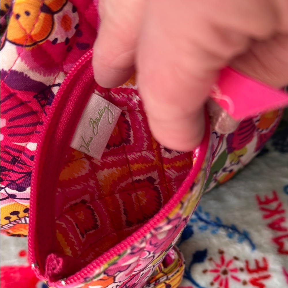 Vera Bradley Floral Mini Frame Crossbody Clementine and matching Pouch - Picture 13 of 13